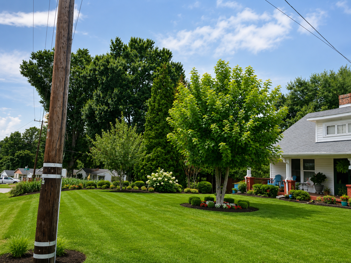 Recent professional lawn mowing project